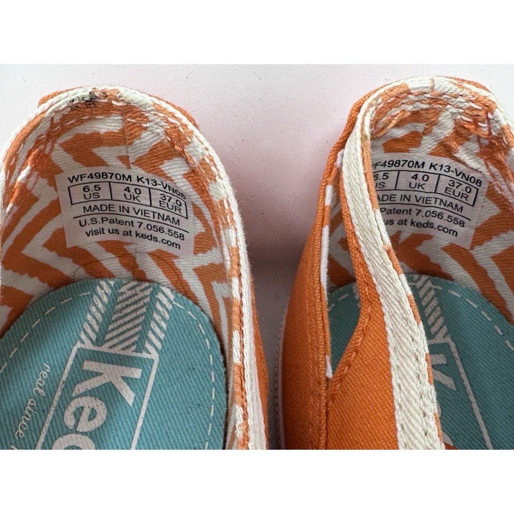 Keds Champion Cutout Sneakers Orange Canvas Lace Up Shoes Womens 6.5 WF49870M - Picture 7 of 11